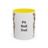 11oz Pit Bull Dog Dad Mug, Yellow, front view