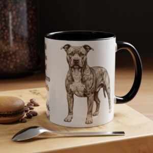 11oz Funny Pit Bull Mug, Black, lifestyle photo