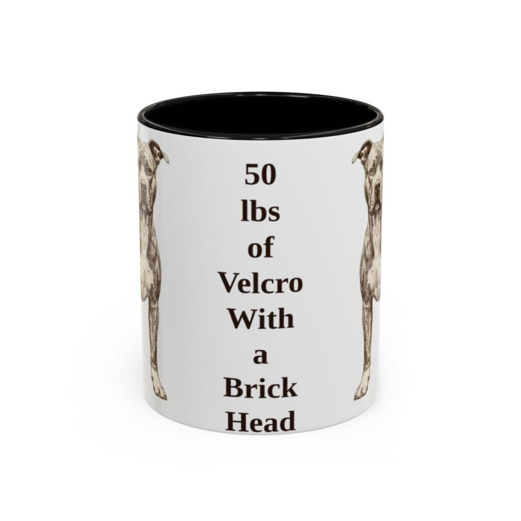11oz Funny Pit Bull Mug, Black, front view