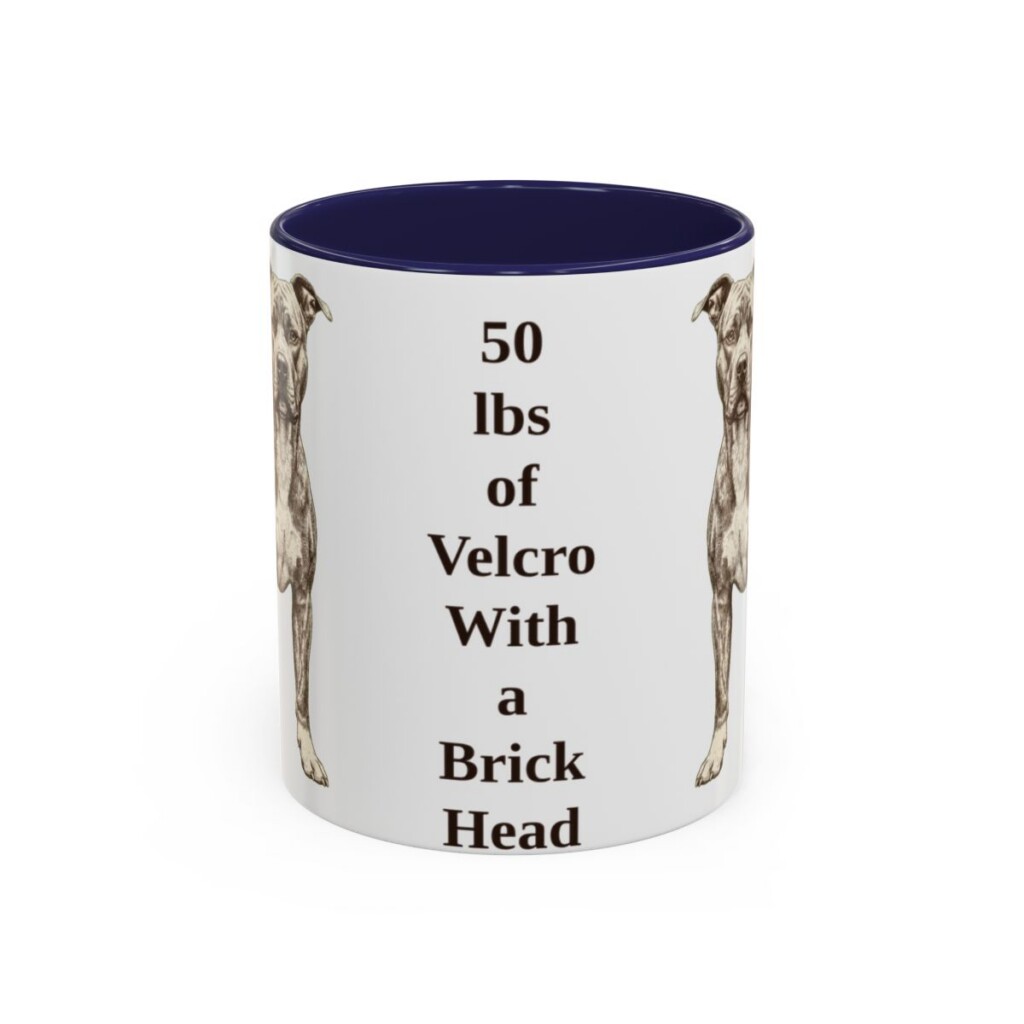 11oz Funny Pit Bull Mug, Navy, front view
