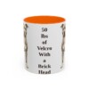 11oz Funny Pit Bull Mug, Orange, front view