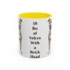 11oz Funny Pit Bull Mug, Yellow, front view