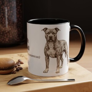 11oz Pit Bull Latin Mug, Black, lifestyle photo