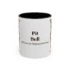 11oz Pit Bull Latin Mug, Black, front view