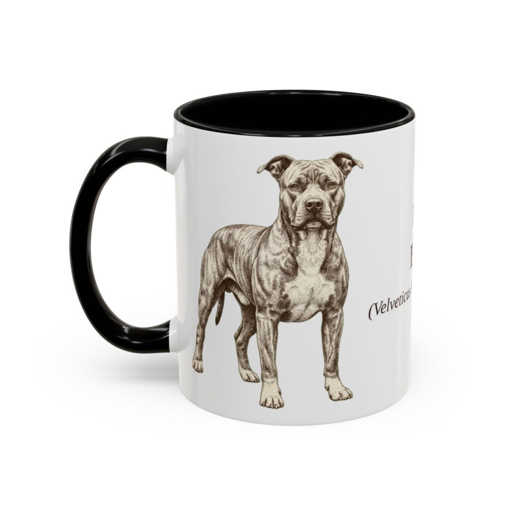 11oz Pit Bull Latin Mug, Black, left side view