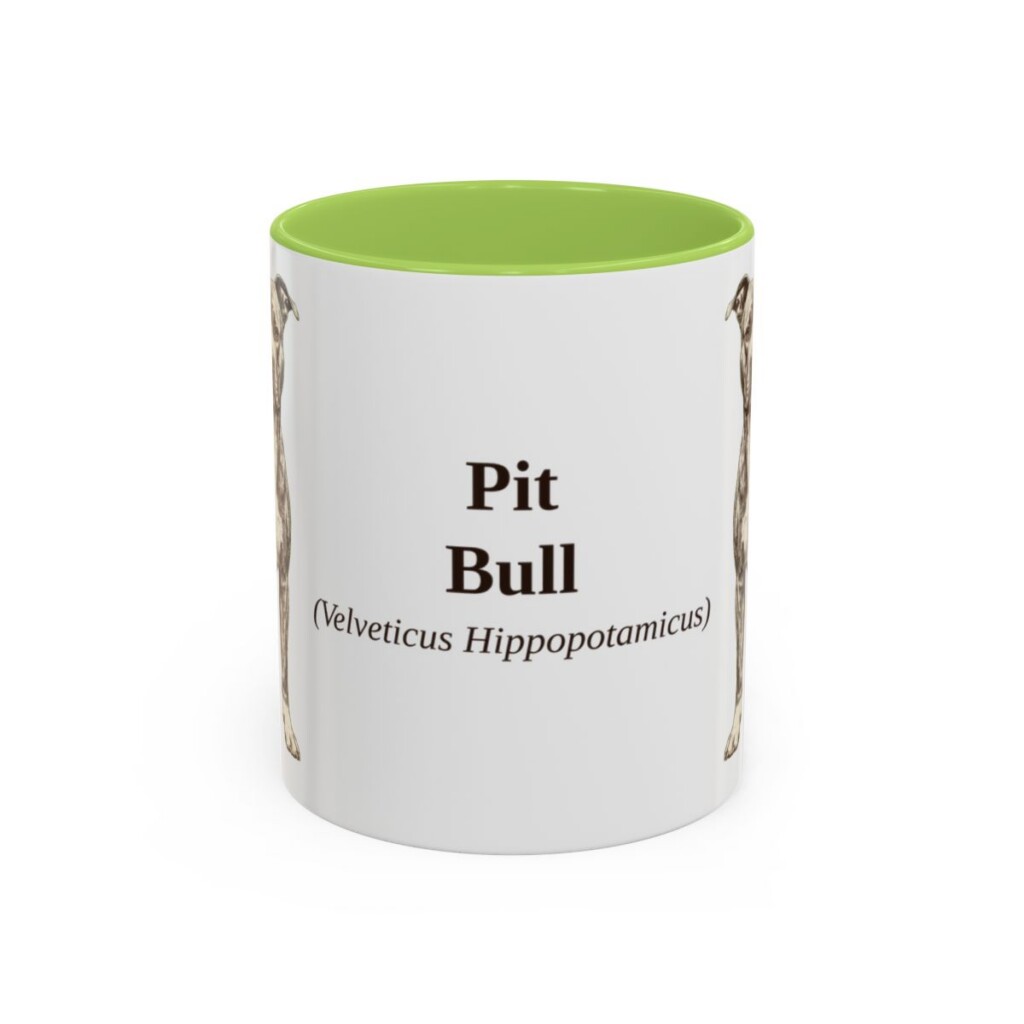 11oz Pit Bull Latin Mug, Light Green, front view