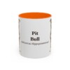 11oz Pit Bull Latin Mug, Orange, front view