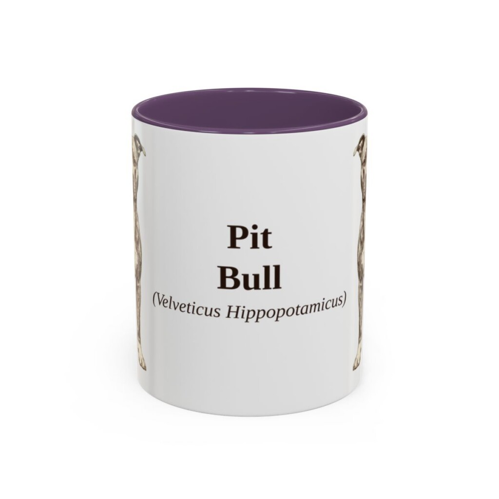 11oz Pit Bull Latin Mug, Purple, front view