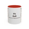 11oz Pit Bull Latin Mug, Red, front view