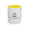 11oz Pit Bull Latin Mug, Yellow, front view