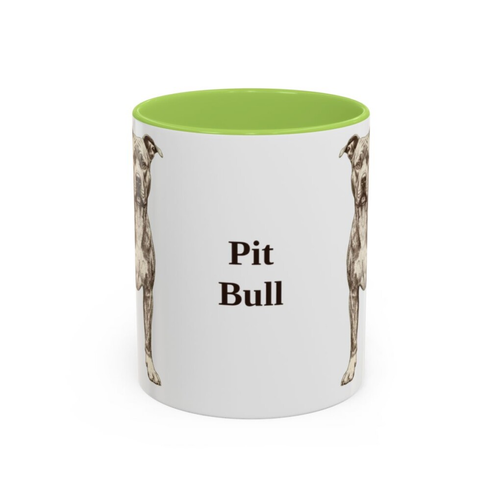 11oz Pit Bull Mug, Light Green, front view