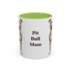 11oz Pit Bull Dog Mom Mug, Light Green, front view