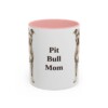 11oz Pit Bull Dog Mom Mug, Pink, front view