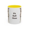 11oz Pit Bull Dog Mom Mug, Yellow, front view