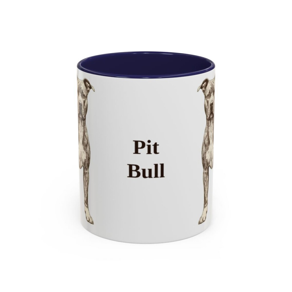 11oz Pit Bull Mug, Navy, front view