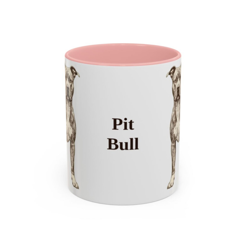 11oz Pit Bull Mug, Pink, front view