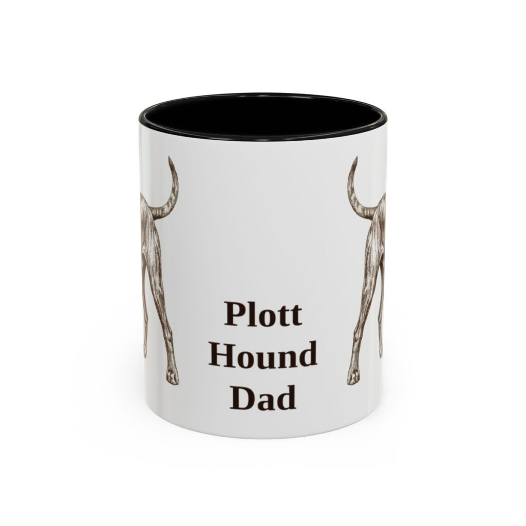 11oz Plott Hound Dog Dad Mug, Black, front view
