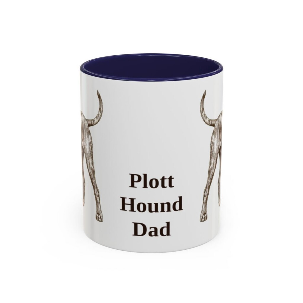 11oz Plott Hound Dog Dad Mug, Navy, front view