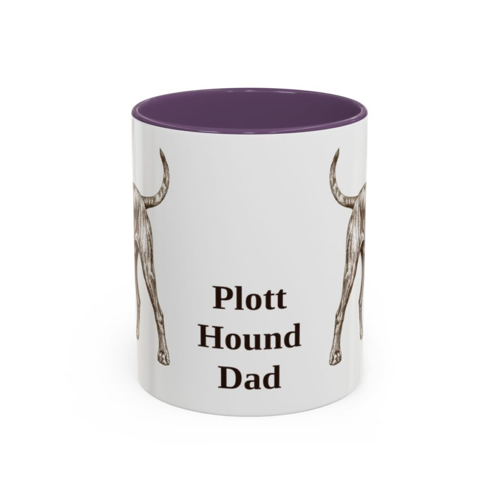 11oz Plott Hound Dog Dad Mug, Purple, front view