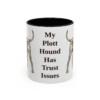 11oz Funny Plott Hound Mug, Black, front view
