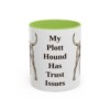 11oz Funny Plott Hound Mug, Light Green, front view