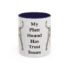 11oz Funny Plott Hound Mug, Navy, front view