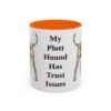 11oz Funny Plott Hound Mug, Orange, front view