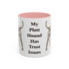 11oz Funny Plott Hound Mug, Pink, front view