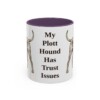 11oz Funny Plott Hound Mug, Purple, front view