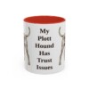 11oz Funny Plott Hound Mug, Red, front view
