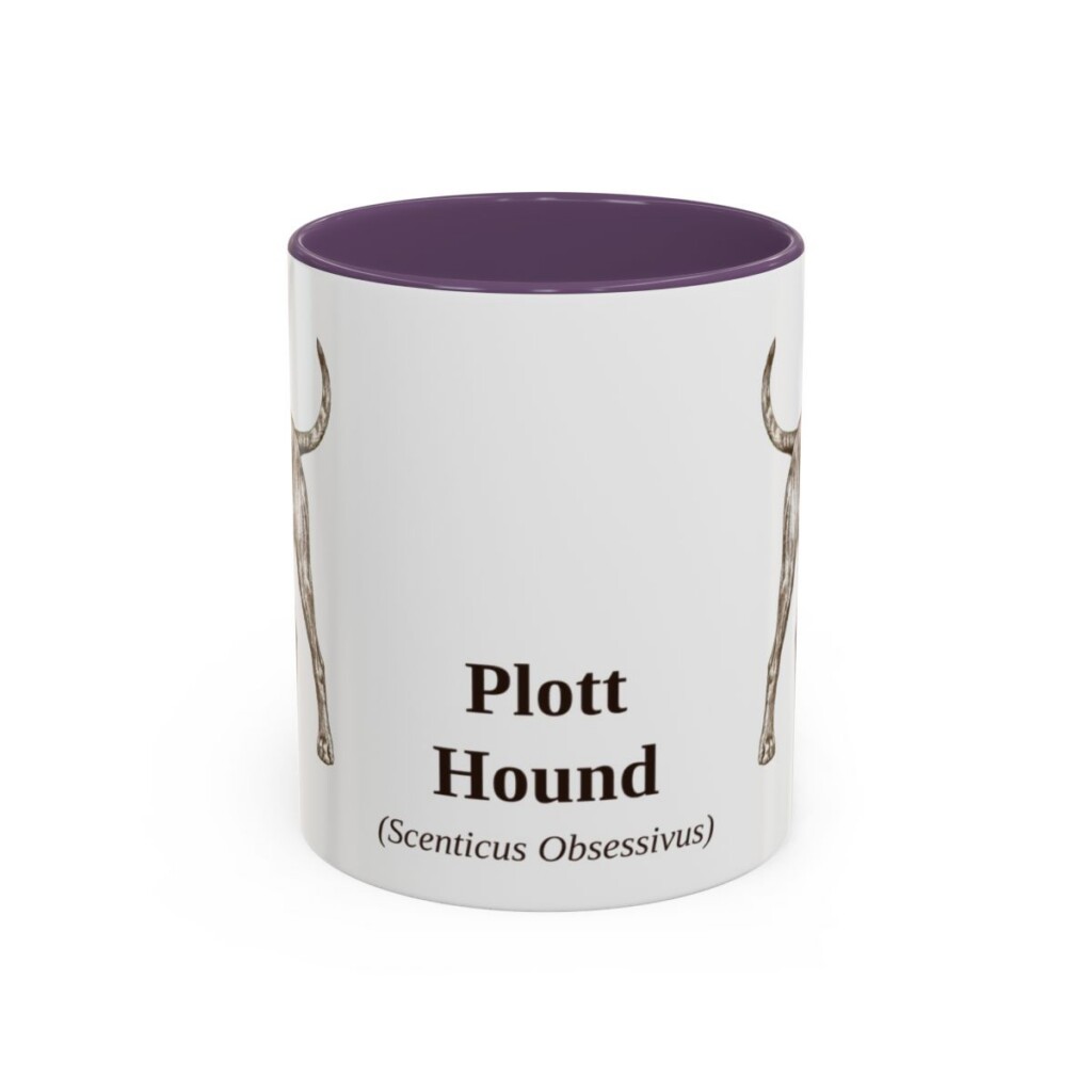 11oz Plott Hound Latin Mug, Purple, front view