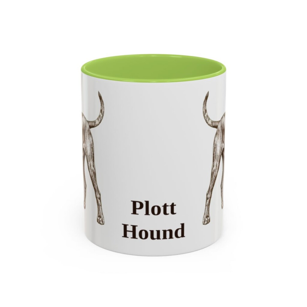 11oz Plott Hound Mug, Light Green, front view