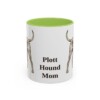 11oz Plott Hound Dog Mom Mug, Light Green, front view