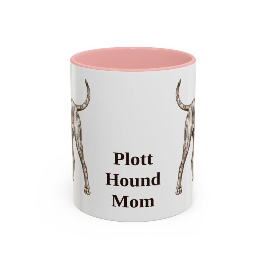 11oz Plott Hound Dog Mom Mug, Pink, front view