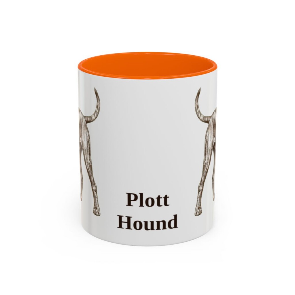 11oz Plott Hound Mug, Orange, front view