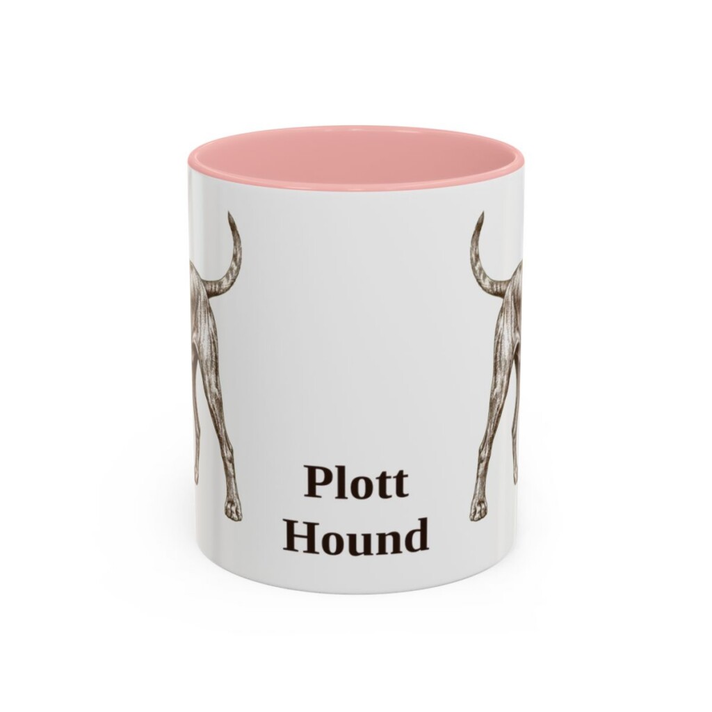 11oz Plott Hound Mug, Pink, front view