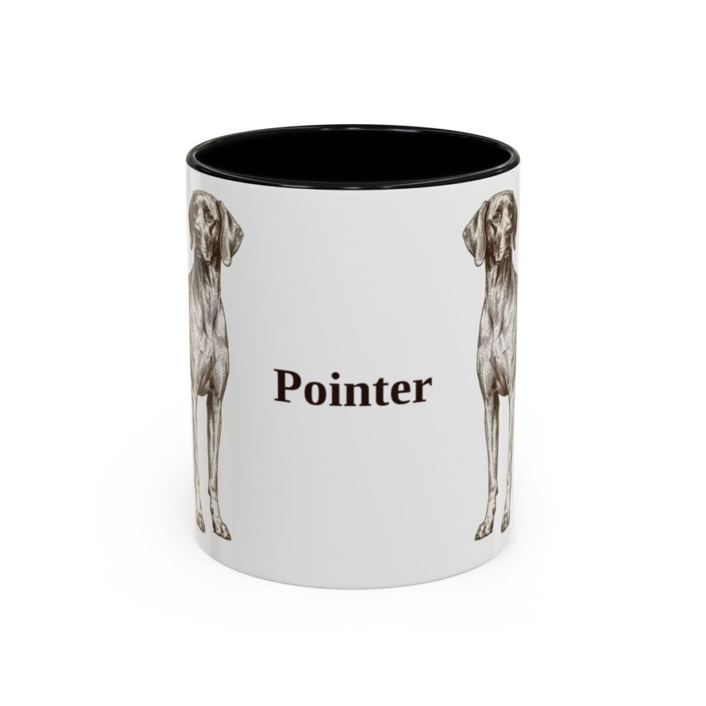 11oz Pointer Mug, Black, front view