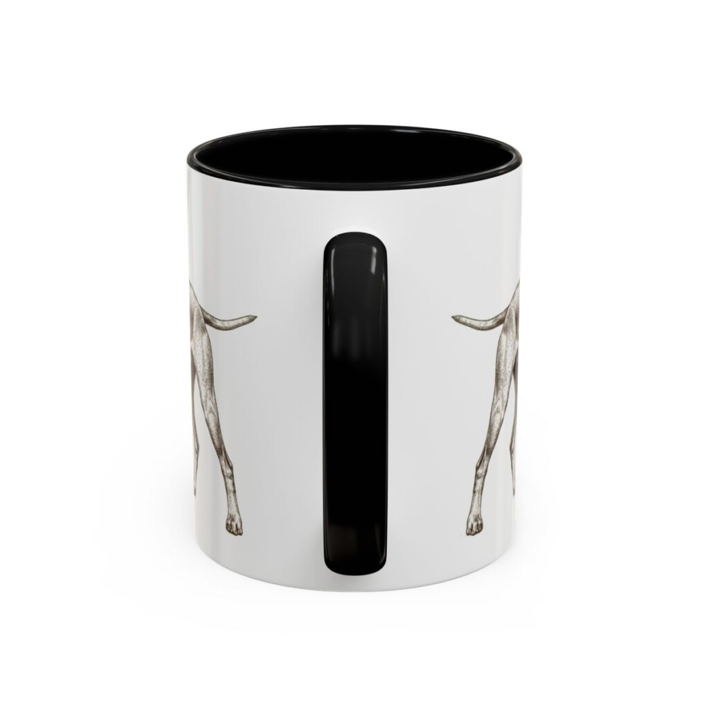 11oz Pointer Dog Dad Mug, Black, back view