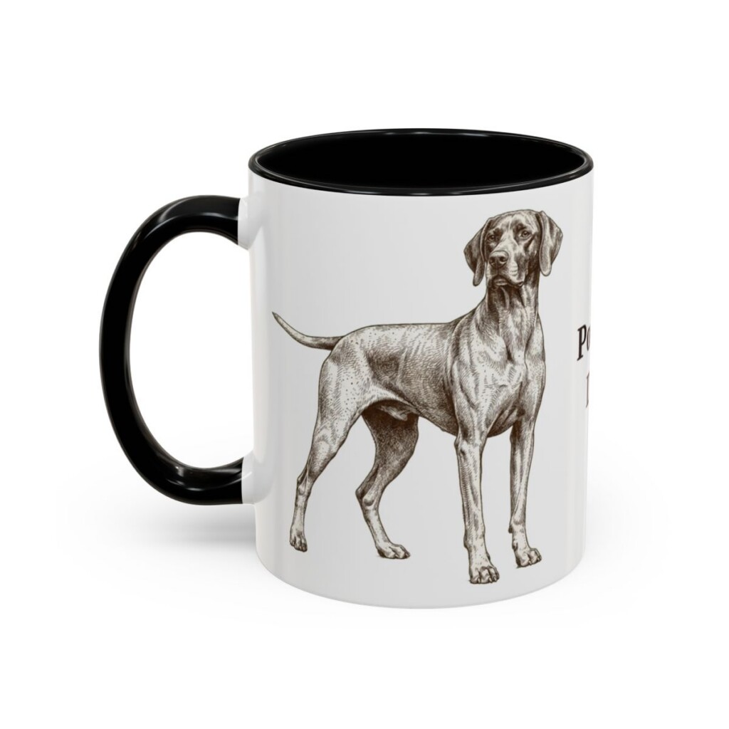 11oz Pointer Dog Dad Mug, Black, left side view