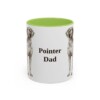 11oz Pointer Dog Dad Mug, Light Green, front view