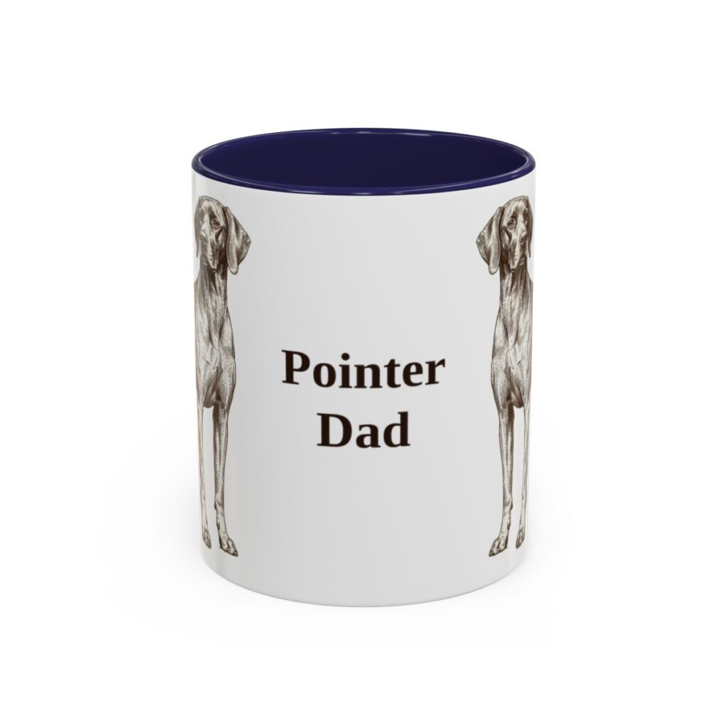 11oz Pointer Dog Dad Mug, Navy, front view