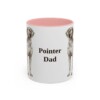 11oz Pointer Dog Dad Mug, Pink, front view