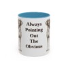 11oz Funny Pointer Mug, Light Blue, front view