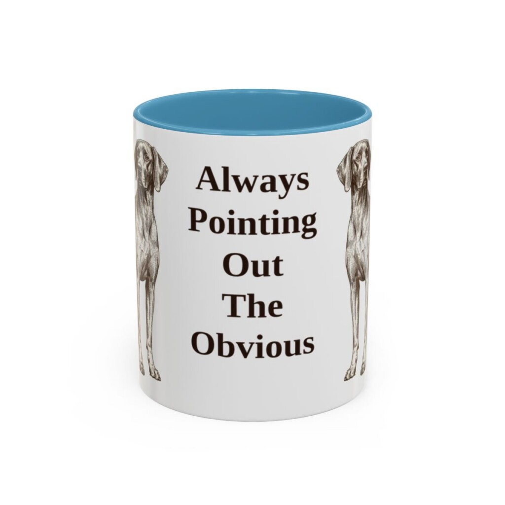 11oz Funny Pointer Mug, Light Blue, front view