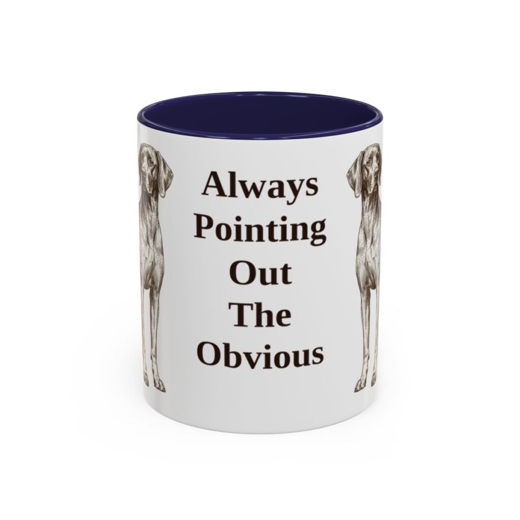 11oz Funny Pointer Mug, Navy, front view