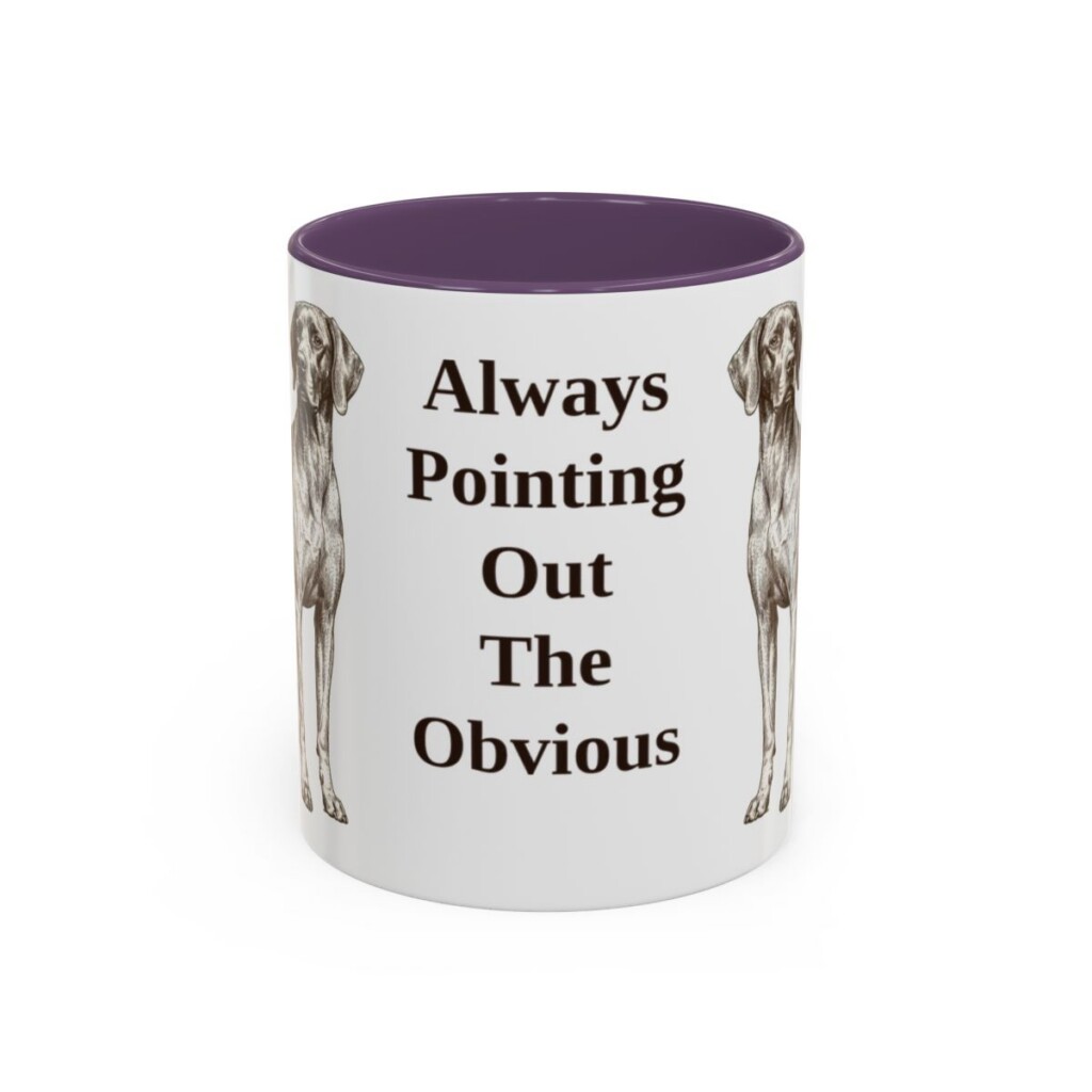 11oz Funny Pointer Mug, Purple, front view