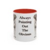 11oz Funny Pointer Mug, Red, front view