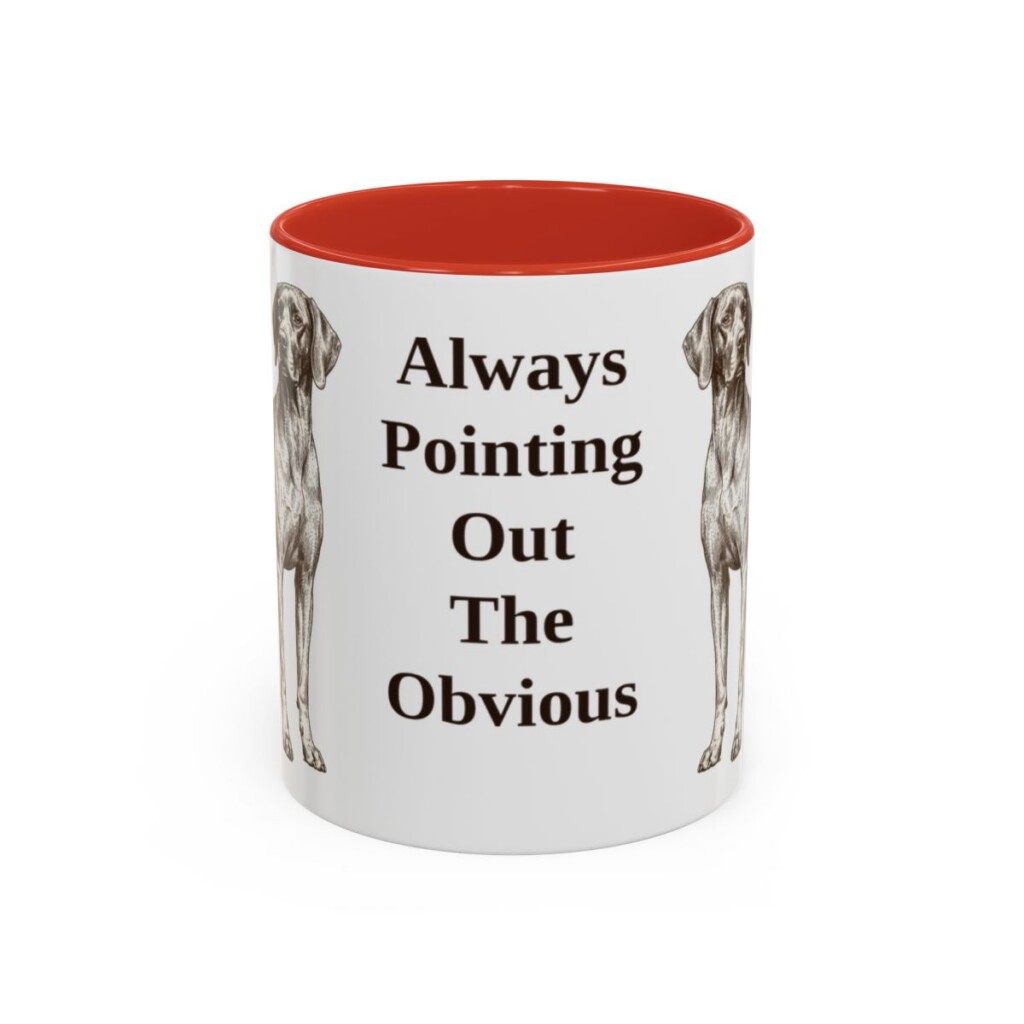 11oz Funny Pointer Mug, Red, front view