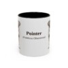 11oz Pointer Latin Mug, Black, front view
