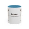 11oz Pointer Latin Mug, Light Blue, front view